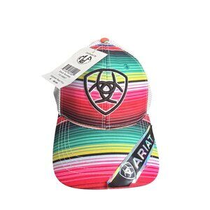 Ariat Striped Logo Snapback Hat One Size Multicolor Mesh Back